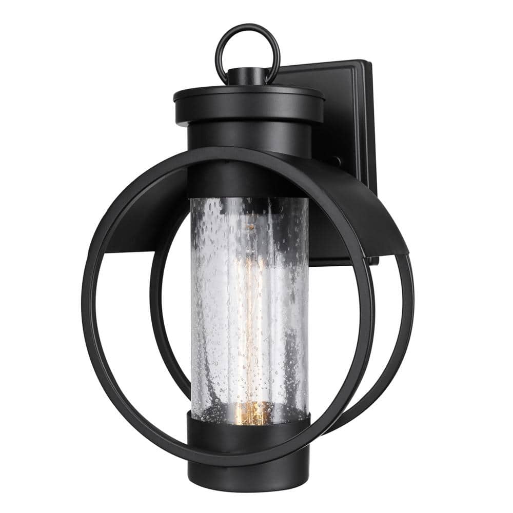Balvin Black Industrial Indoor/Outdoor 1-Light Wall Sconce