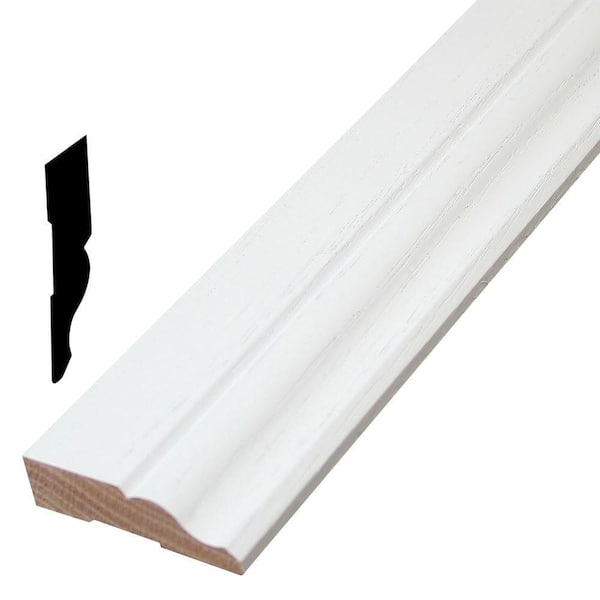 Woodgrain Millwork WM 6218 11/16 in. x 2-3/8 in. x 96 in. Painted Finger-Jointed Poplar Base Moulding
