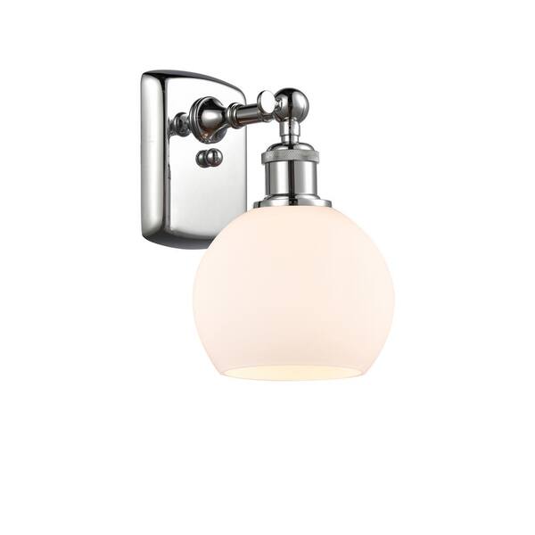 Innovations Athens 1-Light Polished Chrome Wall Sconce with Matte White Glass Shade