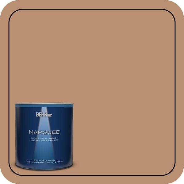 BEHR MARQUEE 1 qt. #S230-5 Sugar Maple One-Coat Hide Satin Enamel Interior Paint & Primer