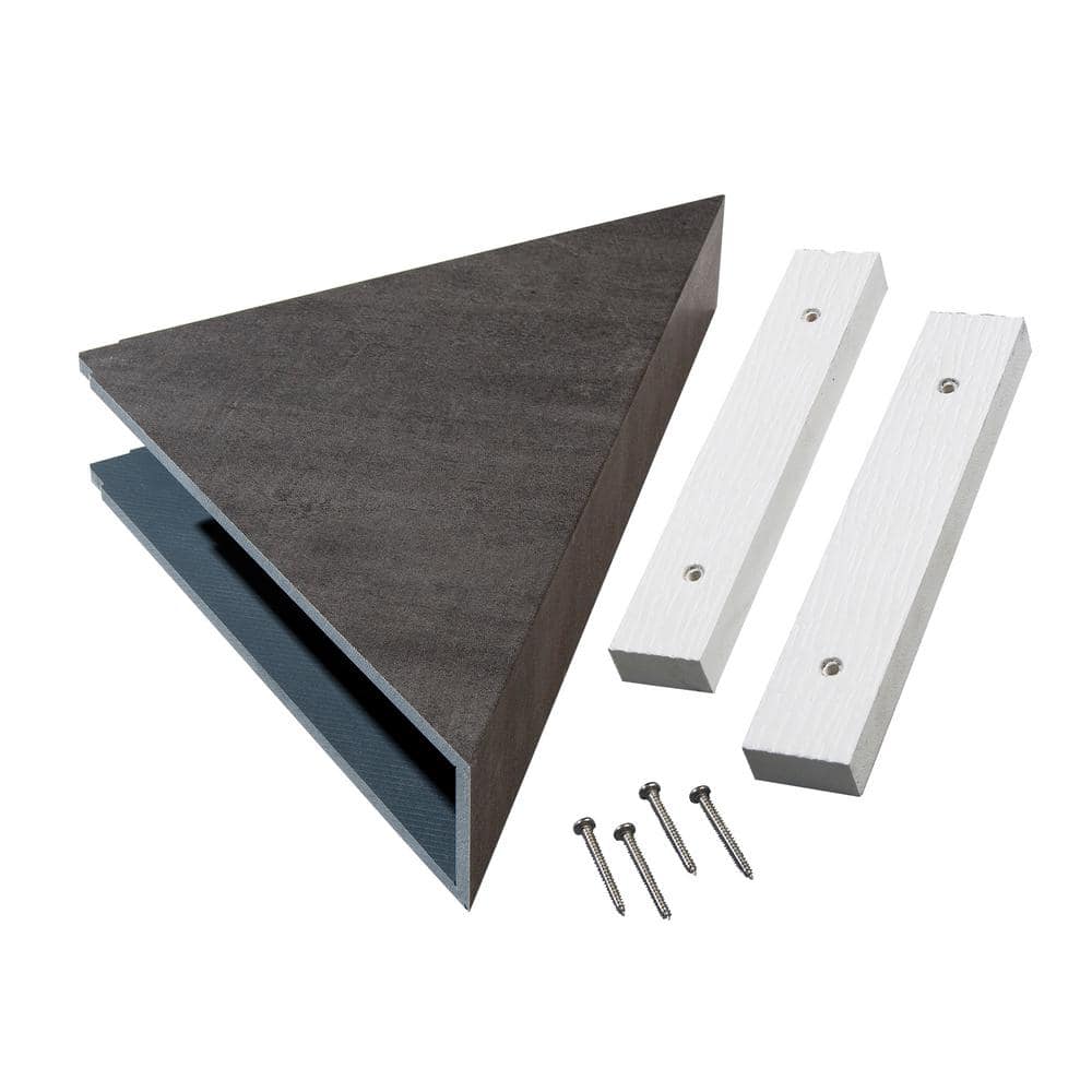 Ashen Slate Waterproof PVC Corner Shower Shelf