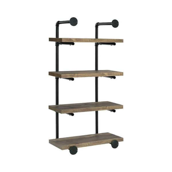 DANYA B Urbanne Industrial Aged 3-Tiered Wood Print MDF and Metal