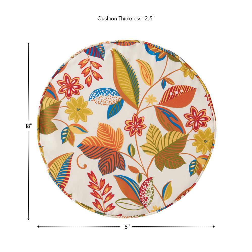 Esprit Floral 18" Round Outdoor Adirondack Chair Pad Set