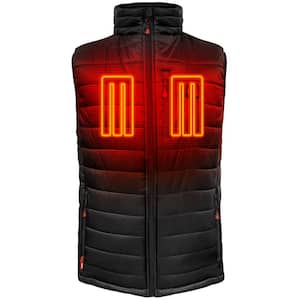 Men's Small Black 5V Battery Heated Puffer Vest