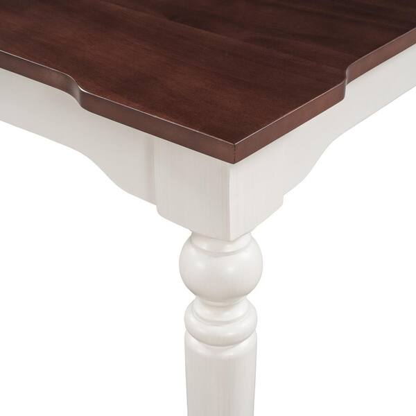 Tatahance Retro Brown Wood 47.2 in. White 4 Legs Dining Table