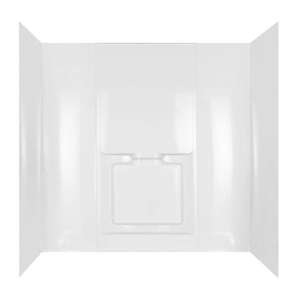 Unbranded 72 in. x 42 in. Marea Bathtub Wall Set in White