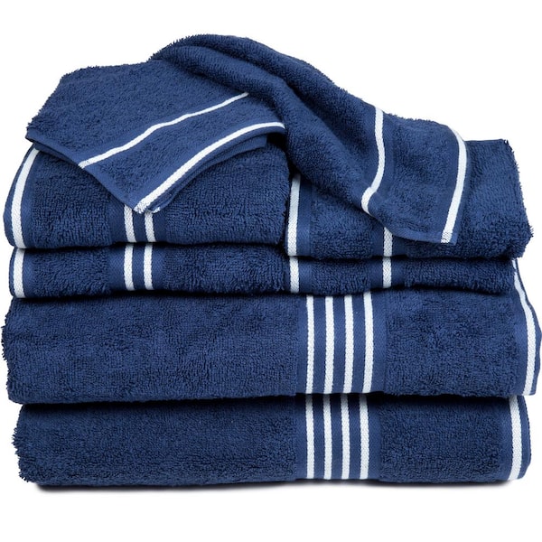 Lavish Home 24-piece Cotton Towel Set, Navy : Target