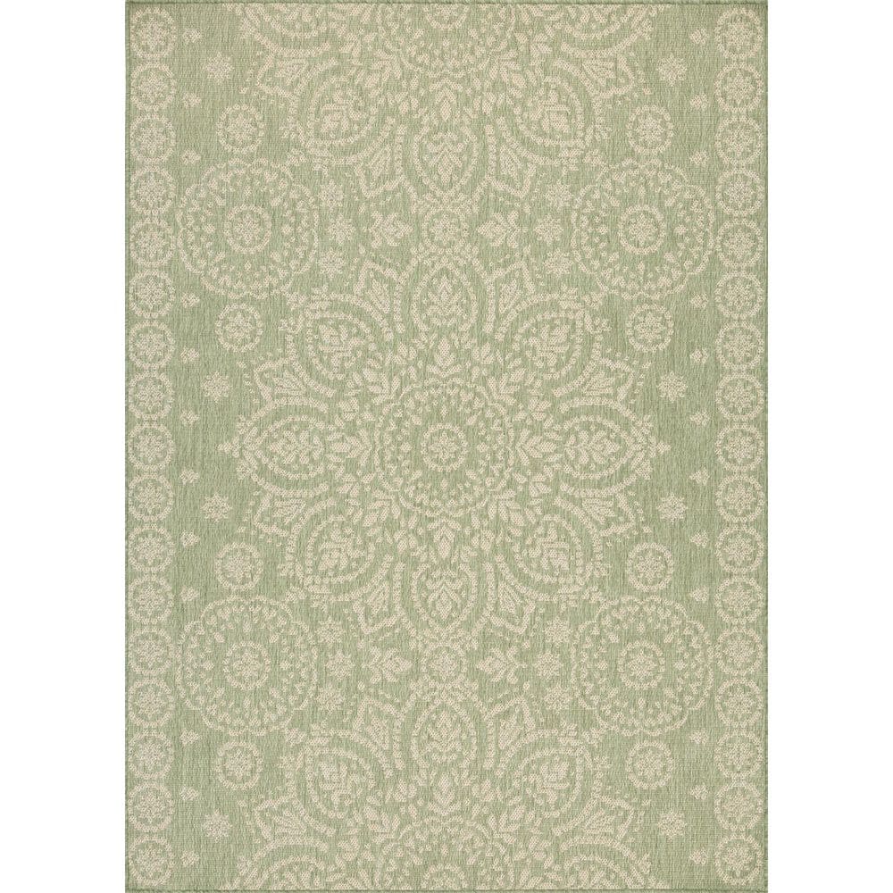 Green Medallion 5 ft. x 7 ft. Indoor/Outdoor Area Rug price history on PriceWatchPro