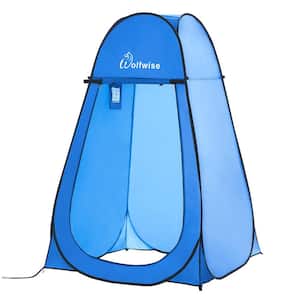 Portable Pop Up Privacy Shower Tent Spacious Changing Room for Camping, Hiking and Beach, Blue