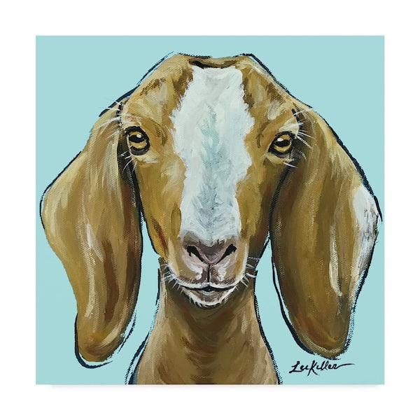 Trademark Fine Art Goat Square Blue by Hippie Hound Studios 18 in. x 18 in.