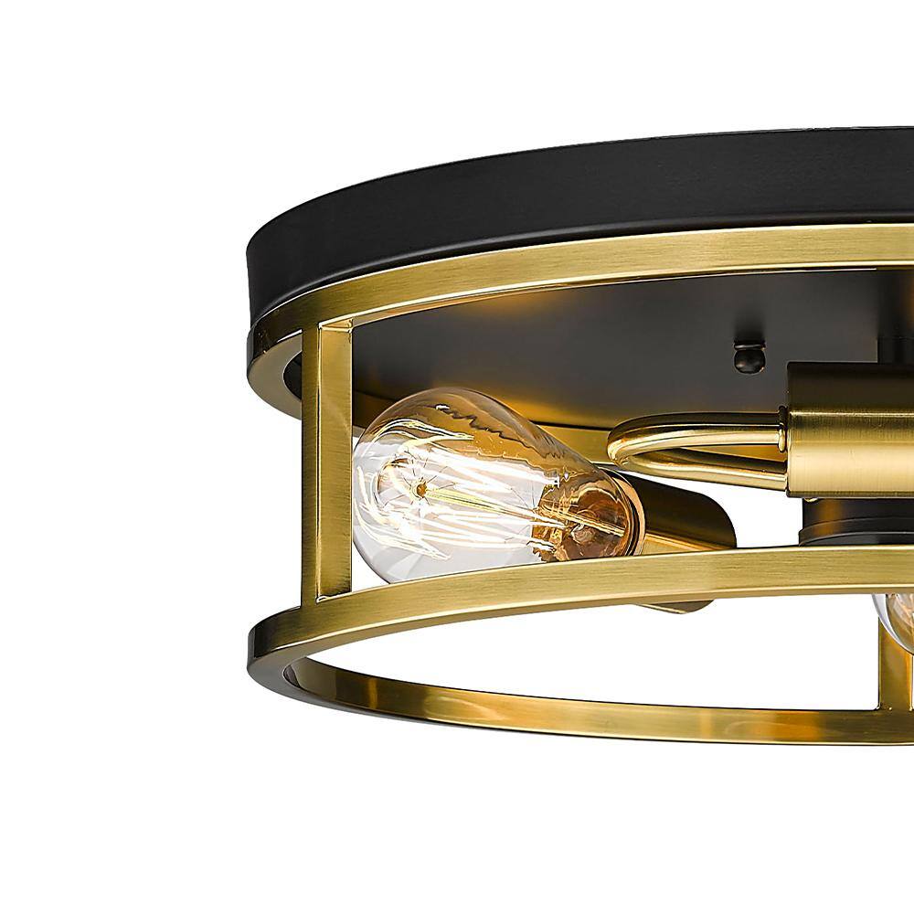 Gold and Crystal 16" Drum Flush Mount Light