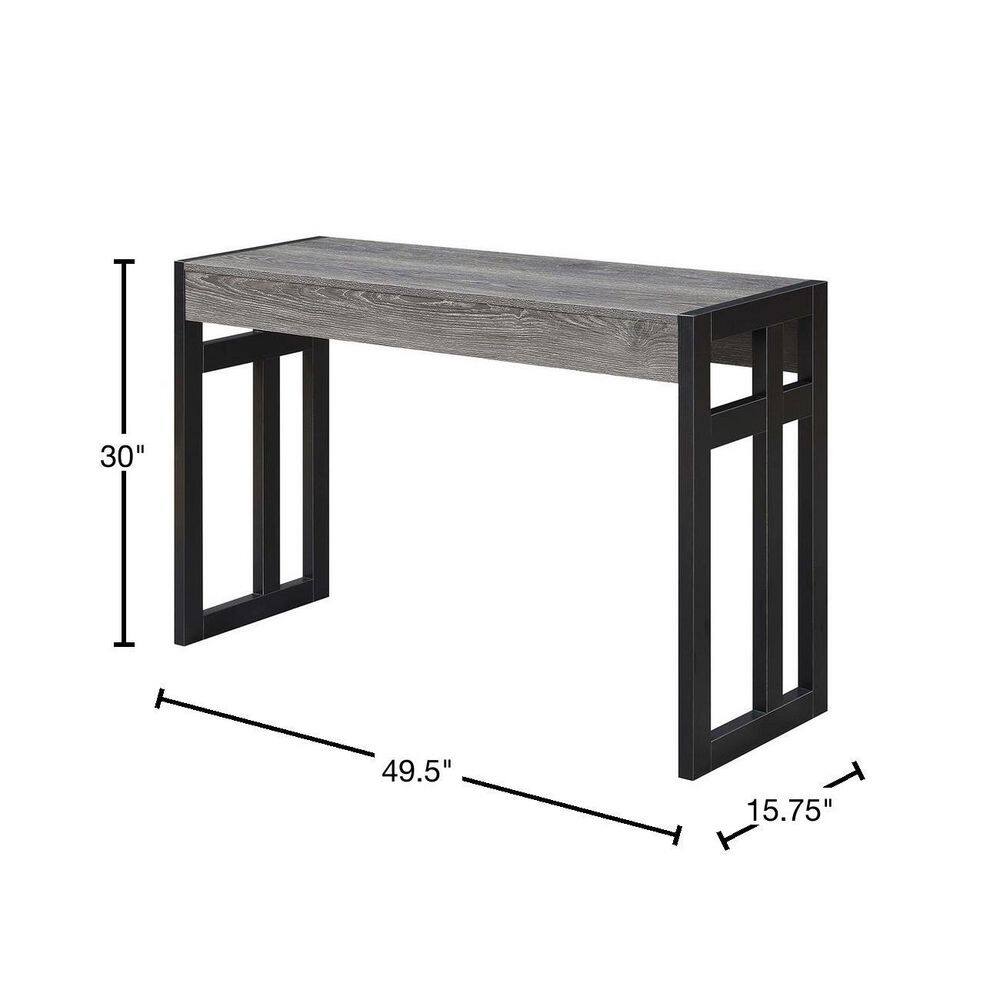 Weathered Gray & Black Solid Wood Console Table with Storage
