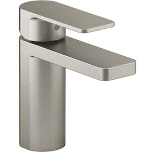 Parallel Single-Handle Single-Hole Bathroom Faucet in Vibrant Brushed Nickel