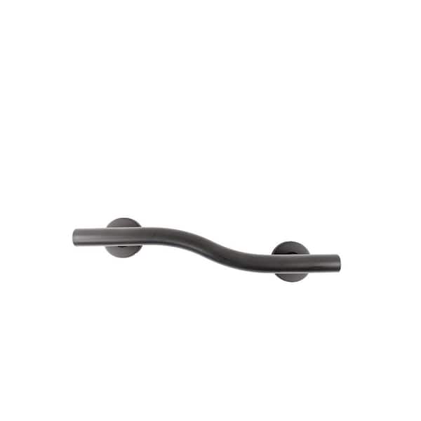 CSI Bathware 24 in. Right Hand Wave Design Grab Bar in Matte Black