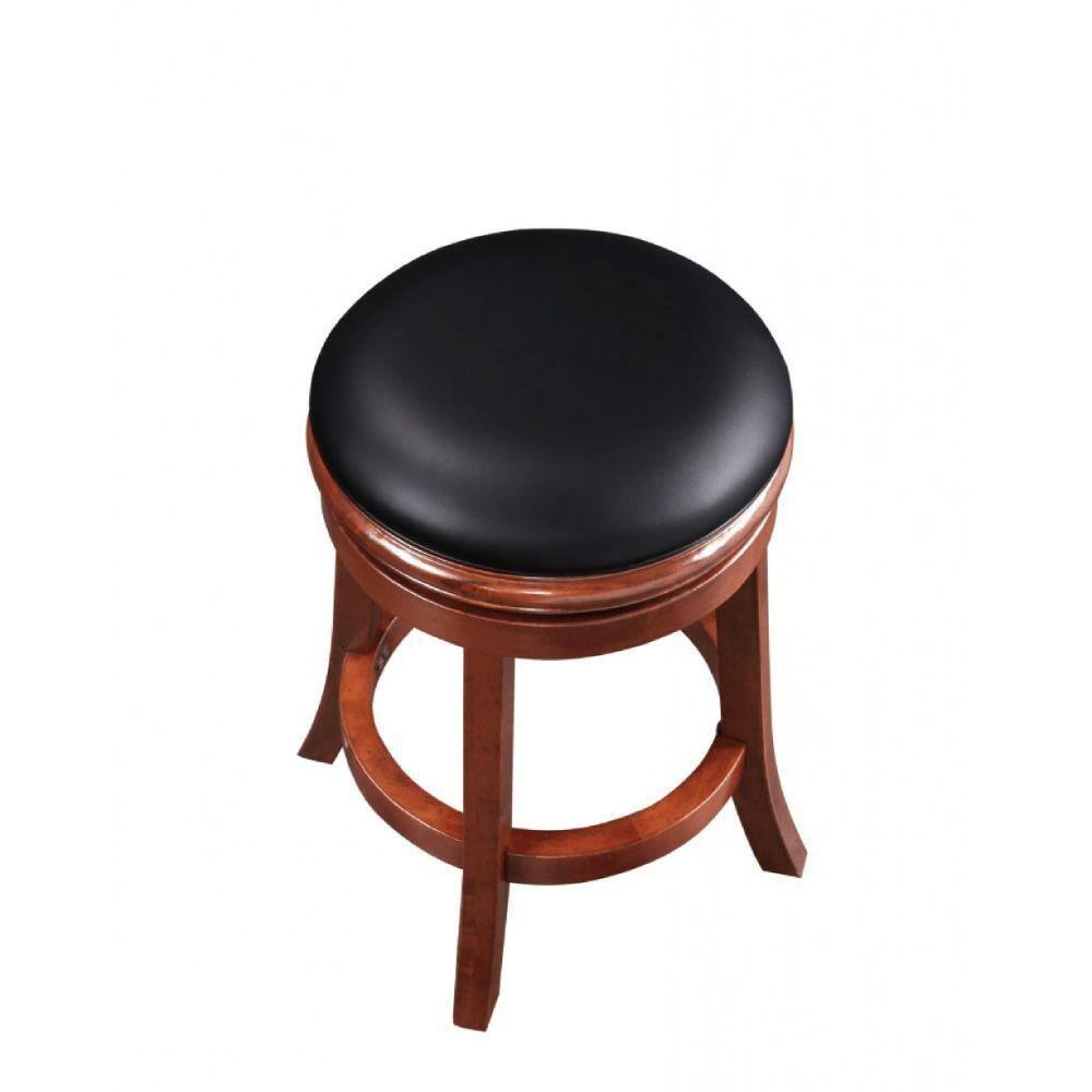 Cherry Wood Adjustable Swivel Backless Counter Stool