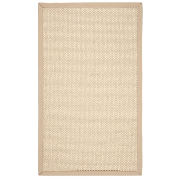 SAFAVIEH Natural Fiber Ivory/Light Beige Doormat 3 ft. x 5 ft. Border Area Rug