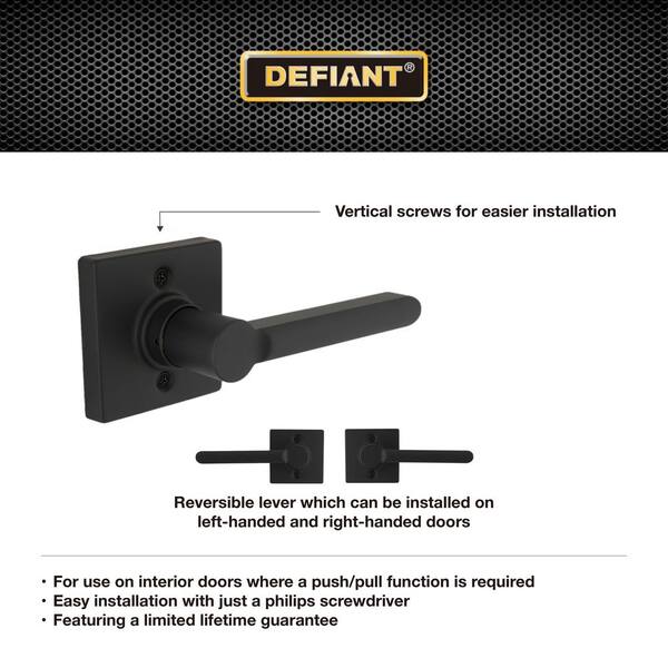 Defiant Tonebridge Matte Black Dummy Door Handle with Square Rose