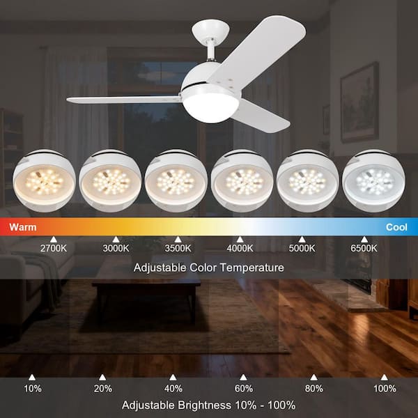 Hampton Bay Phipps 44 in. Indoor Matte White Ceiling Fan with