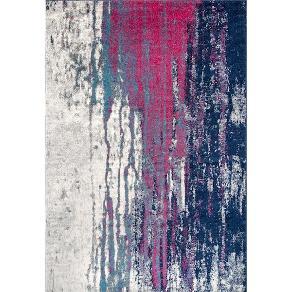 nuLOOM Katharina Modern Abstract Pink 8 ft. x 10 ft. Area Rug