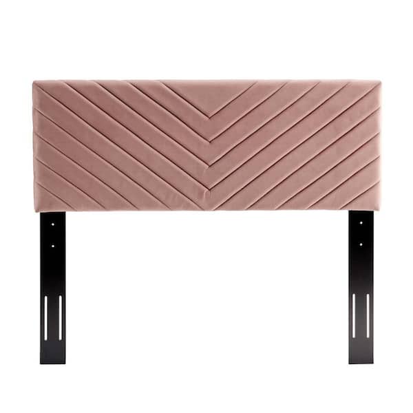 MODWAY Alyson Angular Channel Tufted Performance Velvet Twin Headboard in Dusty Rose