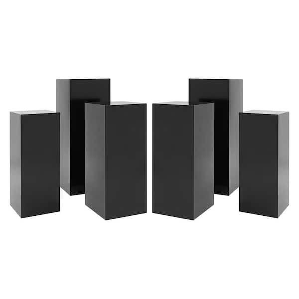Black Metal Iron Decorative Stands Display Pedestal Stands Birthday Party Wedding Display Pillars (Set of 6)