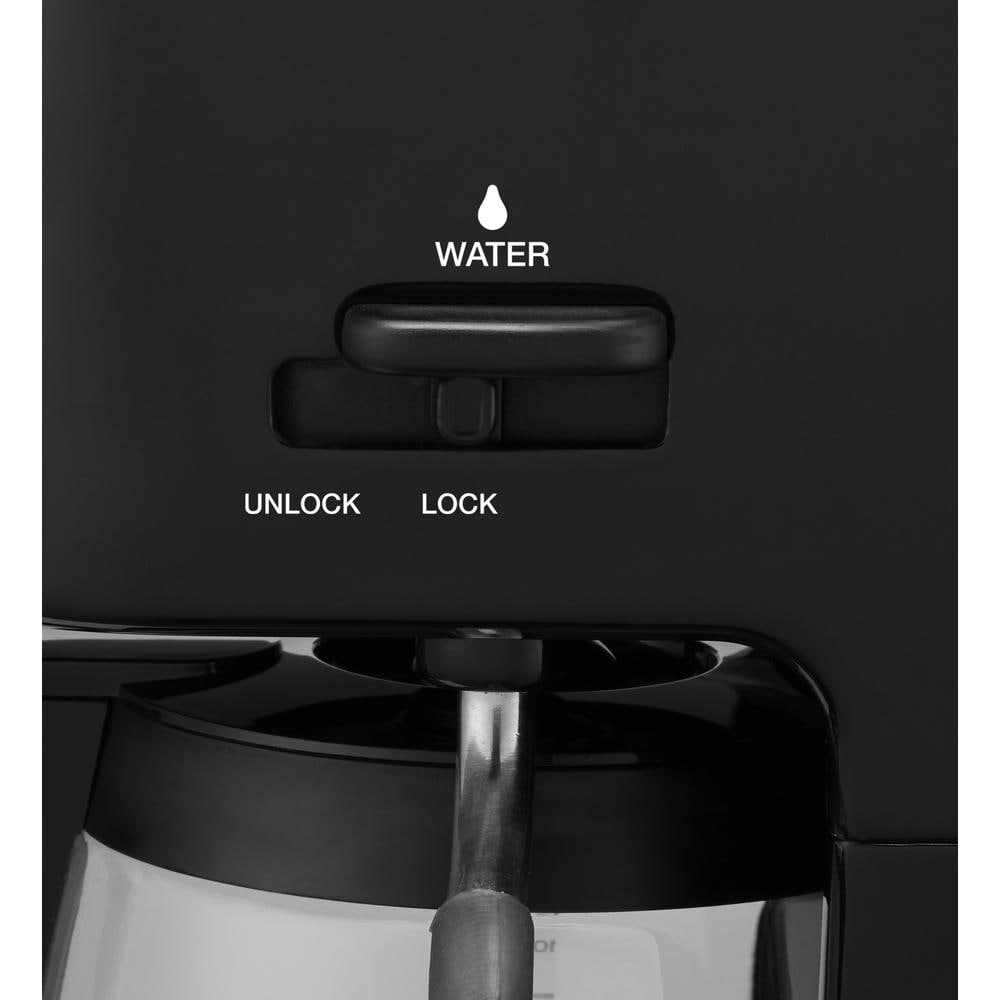 Black Programmable Drip Coffee Machine with Grinder and Water Filter