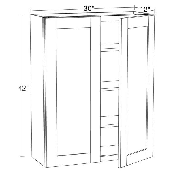 MILL'S PRIDE Richmond Vesuvius Gray Plywood Shaker Stock Ready to Assemble Wall Kitchen Cabinet Sft Cls 30 in W x 12 in D x 42 in H