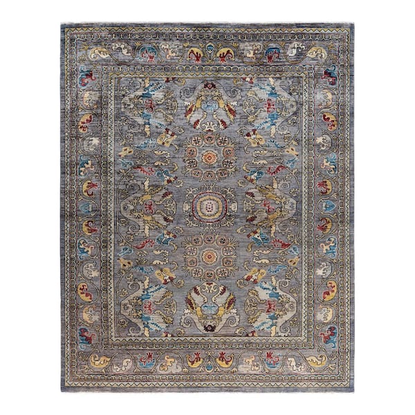 Serapi Gray 8 ft. x 10 ft. Tribal Wool Indoor Area Rug