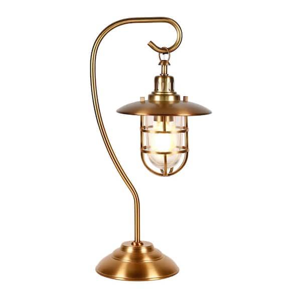 Meyer&Cross Bay 22 in. Antique Brass Nautical Lantern Lamp TL0212 - The  Home Depot