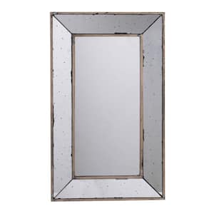 1.4 in. W x 24 in. H Silver Mirrored Rectangular Frame Wall Mirror with Raised Tray Edges