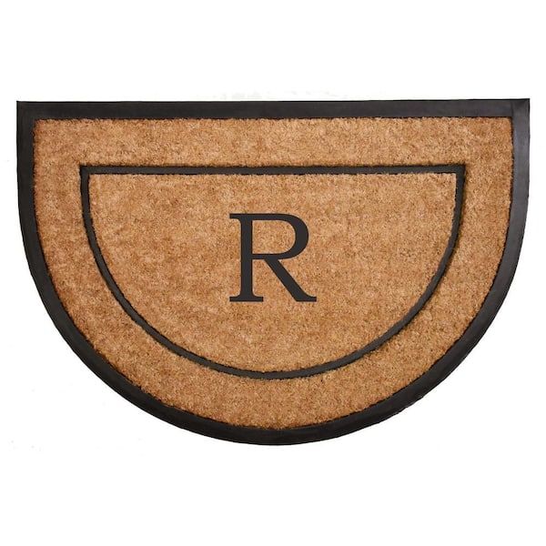 The General Half-Circle Door Mat, 24" x 36", Letter R