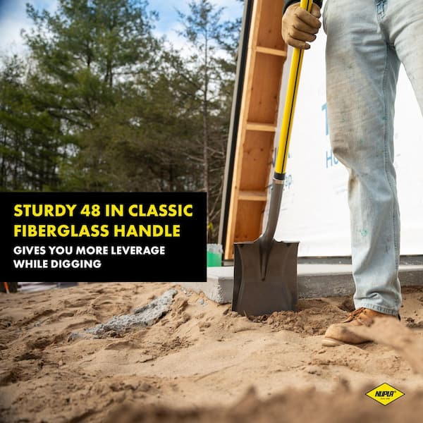 48 in. Classic Fiberglass Handle with Heavy-Duty Steel Square Point Blade Shovel and Cushion Grip (3-Pack)