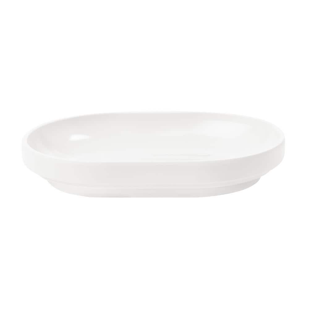 White Glossy Melamine Bathroom Soap Dish