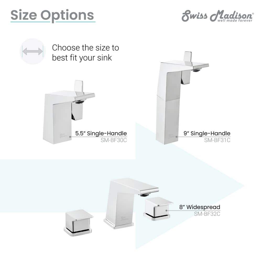 Carre 8" Chrome Widespread 2-Handle Bathroom Faucet
