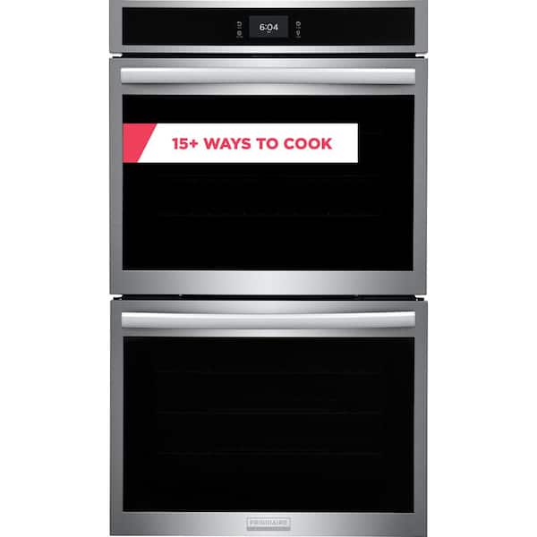 Frigidaire Gallery 30 in. Double Electric Built-In Wall Oven in Stainless Steel with Air Fry and Total Convection