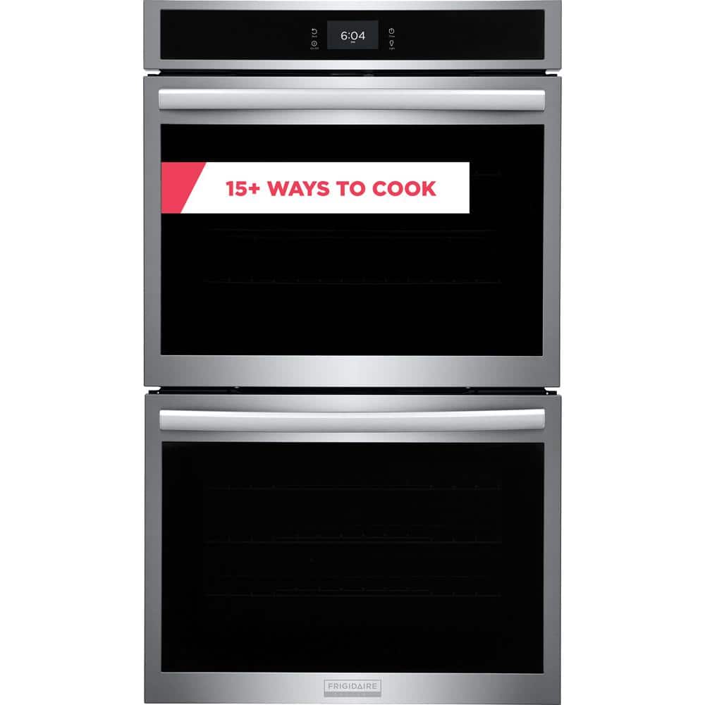 FRIGIDAIRE GALLERY 30 in. Double Electric Built-In Wall Oven in Stainless Steel with Air Fry and Total Convection, Smudge-ProofÂ® Stainless Steel