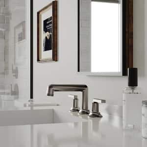 8 in. Widespread Double Handle Bathroom Faucet 3-Holes Vanity Sink Water-Saving with Metal Drain In Brushed Nickel