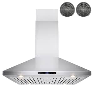 36 in. Convertible Kitchen Island Mount Range Hood in Stainless Steel with Touch Control and Carbon Filter