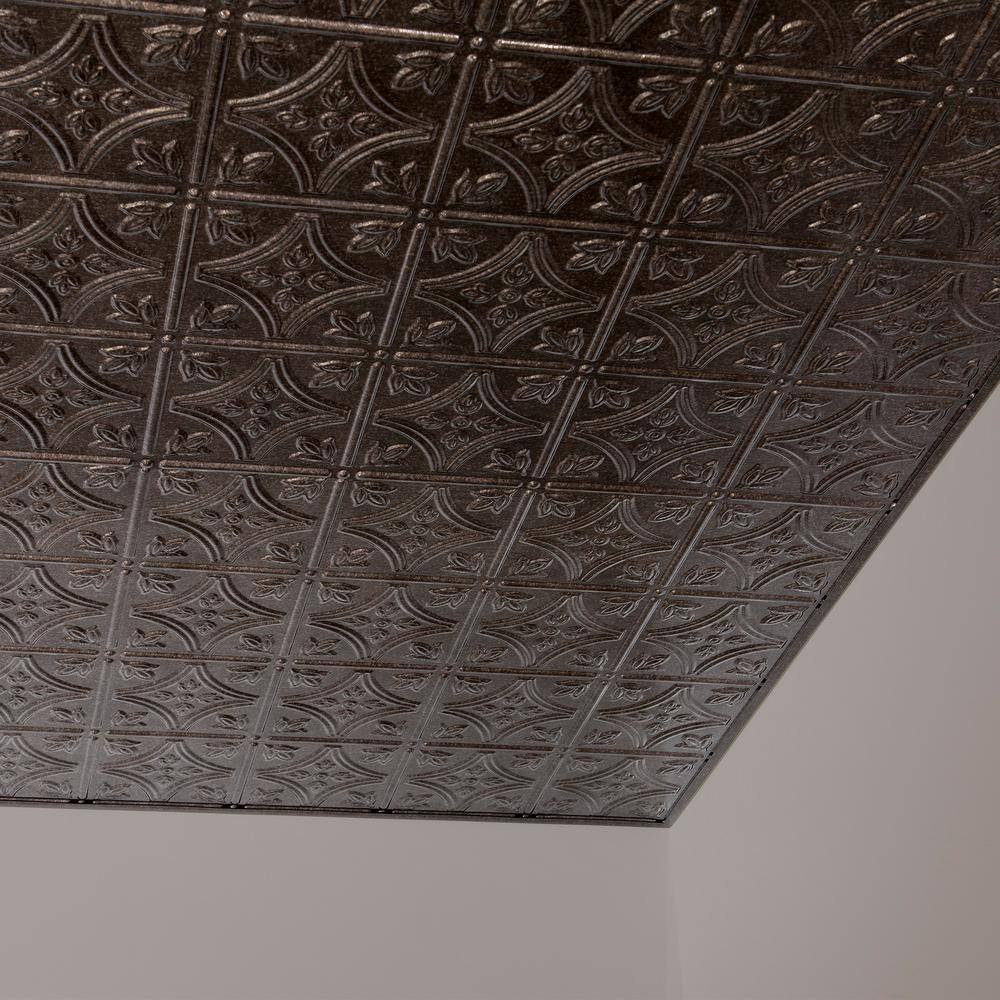 Smoked Pewter 2ft x 4ft Decorative Vinyl Ceiling Panels (5 Pack)