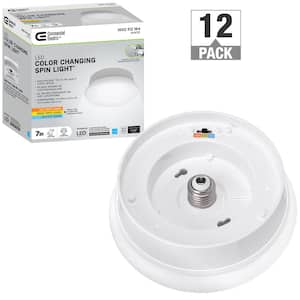 Spin Light 7 in. 810 Lumens Selectable CCT LED Flush Mount Ceiling Light Closet Laundry Basement (12-Pack)