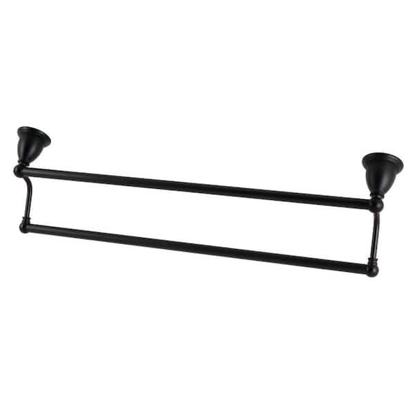 Kingston Brass Heritage 24 in. Wall Mounted Dual Towel Bar in Matte Black