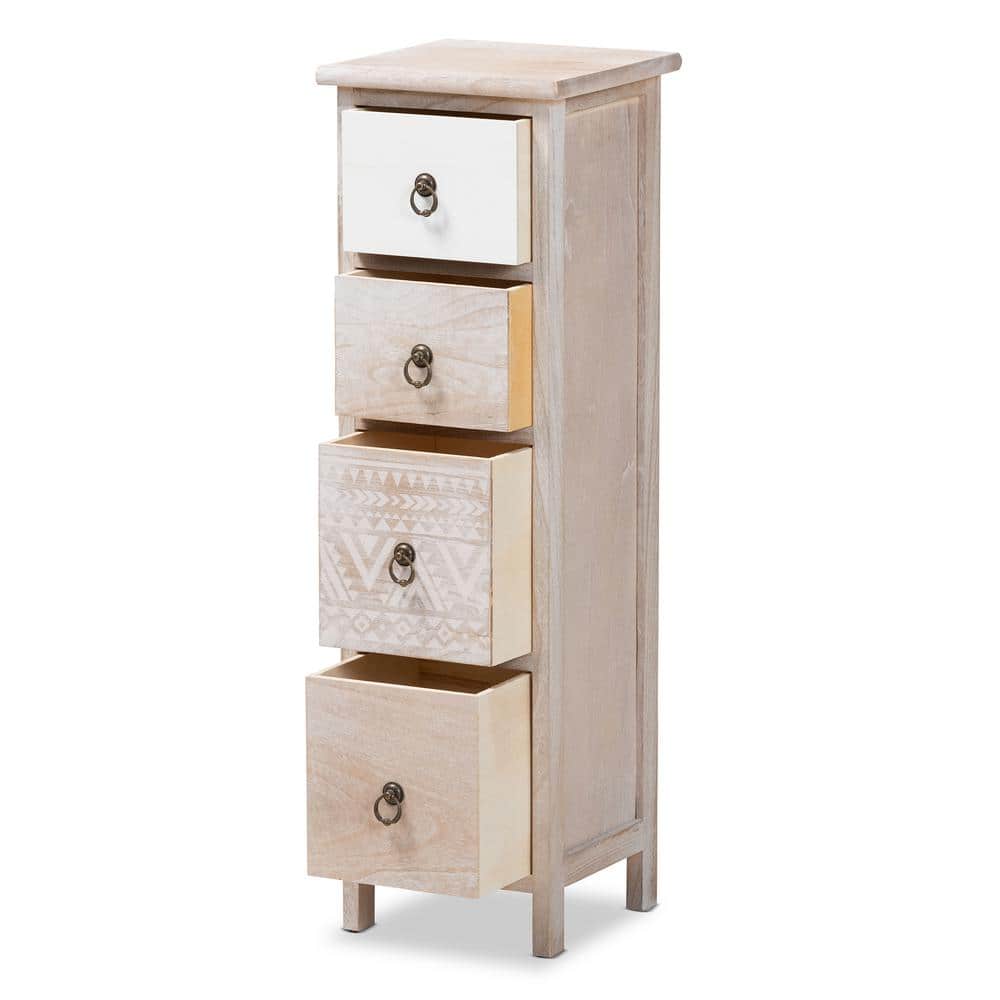 Seanna Multi-Colored Wood and Metal 4-Drawer Storage Unit