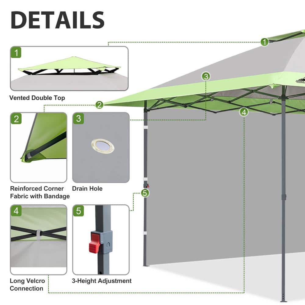Eagle Peak 13x13 Gray Pop-Up Canopy Tent with Sidewall