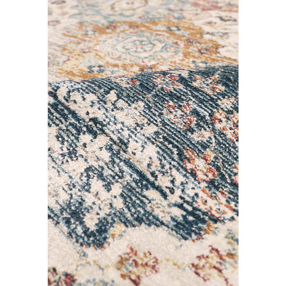 Heritage Light Blue and Beige 9' x 12' Synthetic Area Rug