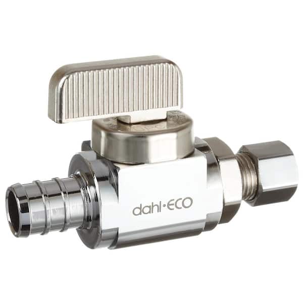 DAHL 1/2 in. Crimpex x 1/4 in. O.D. Comp, Supply Stop, Straight, Plated, Lead-Free
