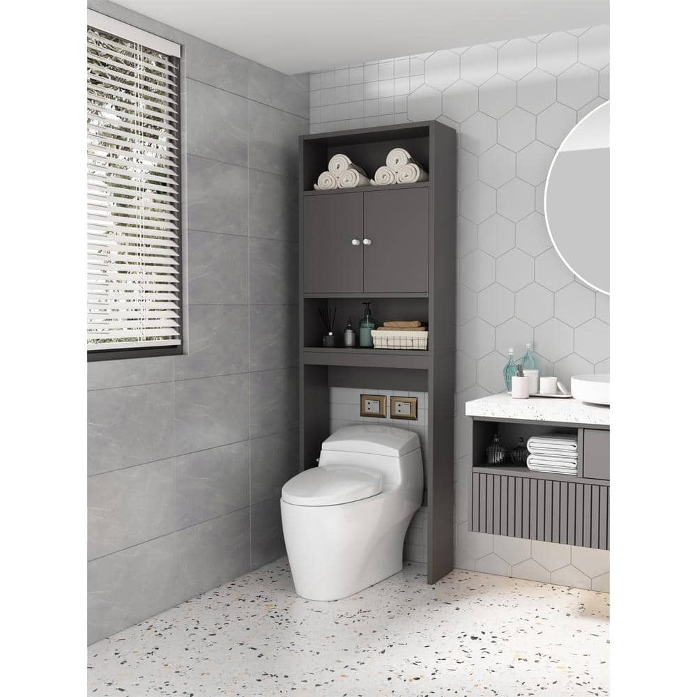 Mainstays Bathroom Storage Linen Tower with Concealed Storage