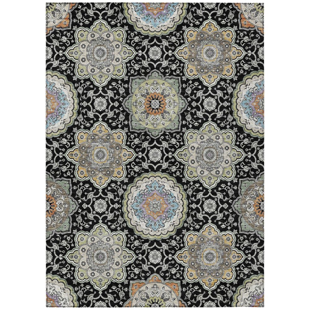 Chantille Machine Washable Indoor/Outdoor Abstract ACN2667 Black 8 ft. x 10 ft. Area Rug price history on PriceWatchPro