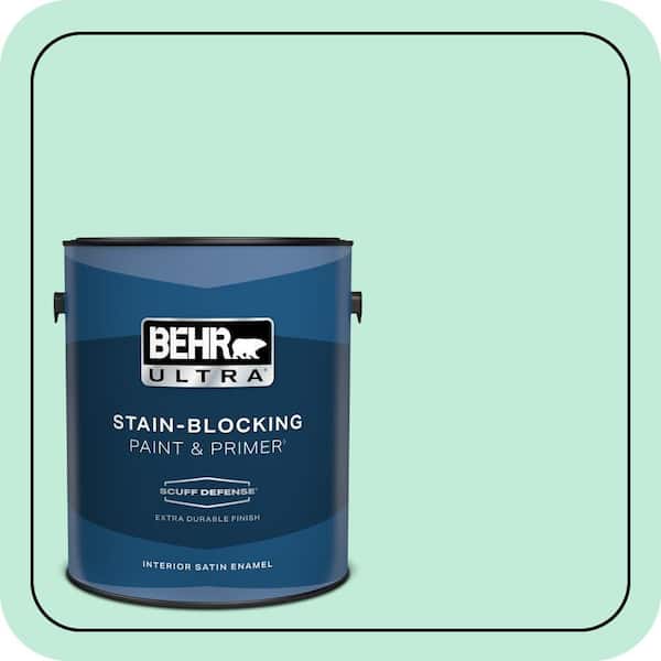BEHR ULTRA 1 gal. #470A-2 Seafoam Pearl Extra Durable Satin Enamel Interior Paint & Primer