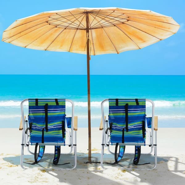 Sunocity Blue Metal Lawn Chair with Frame 600D Oxford Fabric and