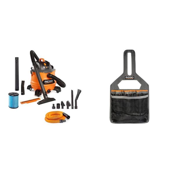 14 Gallon 6.0 Peak HP NXT Shop Vacuum with Accessories and RIDGID NXT Vacuum Attachment Storage Bag Combo